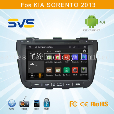 Android 4.4 car dvd player GPS navigation for KIA Sorento 2013 8" touch screen 3G wifi dvr