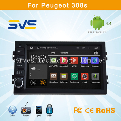 Android 4.4 car dvd player GPS navigation for Peugeot 308S with BT TV USB Ipod car radio