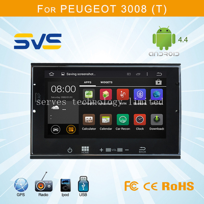 Android 4.4 car dvd player GPS navigation for Peugeot 3008 5008 full touch screen