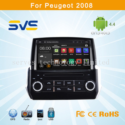 Android 4.4 car dvd player GPS navigation for Peugeot 2008 2014 car audio bluetooth, usb