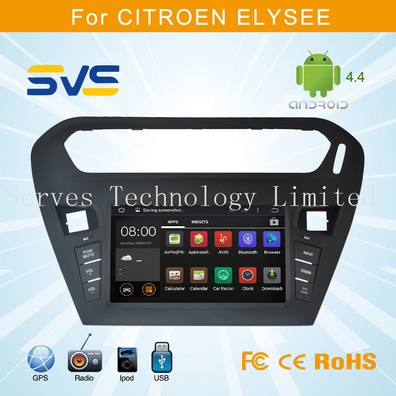 Android 4.4 car dvd player with GPS for CITROEN Elysee 2013 2014 / Peugeot 301 USB 3G wifi
