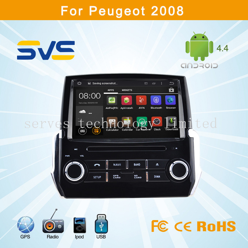 Android 4.4 car dvd player GPS navigation for Peugeot 2008 2014 car audio bluetooth, usb